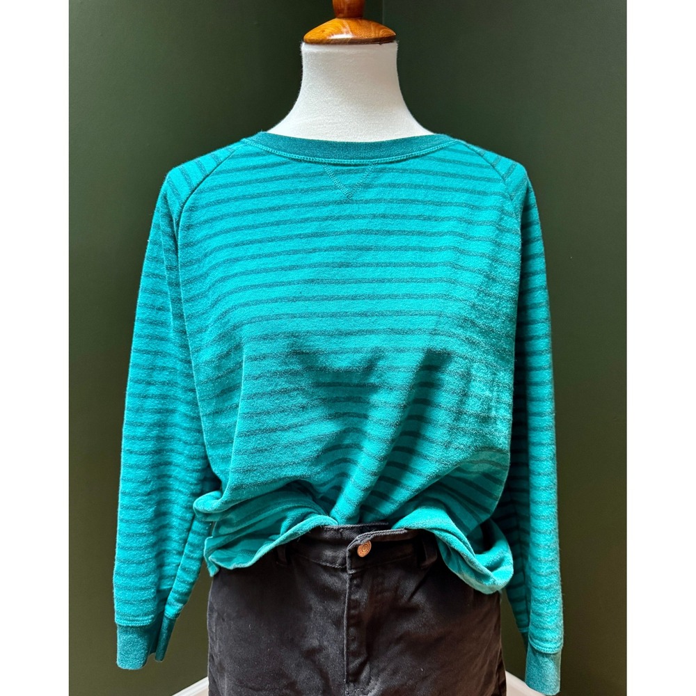 Hanes‎ Striped Long Sleeve Top Crew Neck Size XL